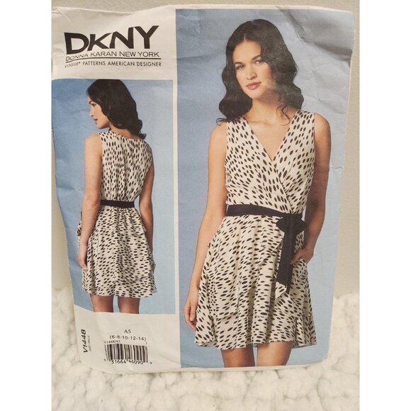 DKNY Dress Sewing Pattern V1448 • Vogue Designer Pattern • Sleeveless Wrap - Picture 3 of 13